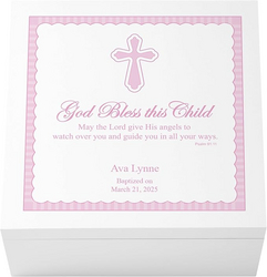 Let's Make Memories Personalized Keepsake Box for Blessed Child - Memories Box - Baptism - Confirmation - For Girls (Pink) - 6" Hx12 Sq from SKANDA INTERNATIONAL FZ LLE