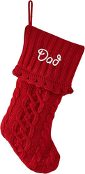 Let's Make Memories Personalized Solid Knit Christmas Stocking – Custom Family Stockings - Keepsake Holiday Décor - Red Design - Embroidered Customize Name up to 12 Letters- 8.5"x18" from SKANDA INTERNATIONAL FZ LLE