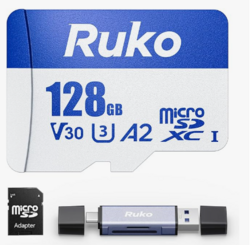 Ruko 128G Micro SD Card with Reader & Adapter from SKANDA INTERNATIONAL FZ LLE