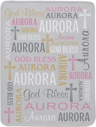 Let's Make Memories Personalized God Bless Blanket – for New Baby – Sacraments - Pink - 30x40 from SKANDA INTERNATIONAL FZ LLE