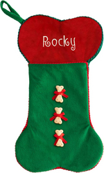 Let's Make Memories Personalized 3-D Plush Pet Christmas Stocking - Embroided - for Dogs - Bone from SKANDA INTERNATIONAL FZ LLE