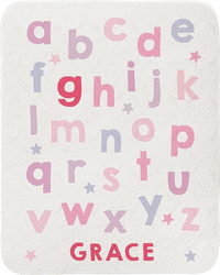 Let's Make Memories Personalized Quilted Baby Blanket - Heirloom Keepsake for New Baby Shower - Super Soft - Nursery Decor - Newborn - for Girls - 40"x30" - Alphabet Star Name - Pink/Purple from SKANDA INTERNATIONAL FZ LLE