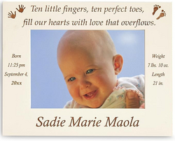 Let's Make Memories Personalized Baby Frame - Ten Fingers & Ten Toes - For New Parents - Newborn Gift - 5x7 Photo - Customize with Birth Details from SKANDA INTERNATIONAL FZ LLE