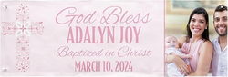 Let's Make Memories Personalized Baptism Photo Banner - Christening - Religious Celebration - Party Decoration - Indoor/Outdoor Vinyl - Pink - 6ft (24"Hx72"L) from SKANDA INTERNATIONAL FZ LLE
