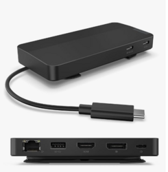 Lenovo USB-C Dual Display Travel Dock - 7 Ports, Integrated USB-C Cable, Universal Compatibility, Dual Displays at 4K - Black from SKANDA INTERNATIONAL FZ LLE