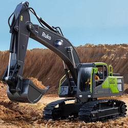 Ruko 1661 Remote Control Excavator Toys for Boys, 2.4Ghz RC Construction Vehicles with Metal Shovel & Simulated Lights Gift for Kids from SKANDA INTERNATIONAL FZ LLE