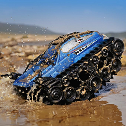 Ruko 1604 Amphibious Remote Control Car, Waterproof Shark Monster Truck, 360° Rotating Tank, Full Throttle, Cool Tricks Track Toys for Age 6 7 8 9 10 Year Old Boys Girls Birthday Gifts, Blue from SKANDA INTERNATIONAL FZ LLE