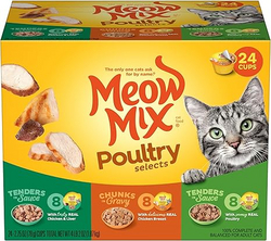 Meow Mix Poultry Selections Wet Cat Food, Variety Pack, 2.75 Ounce Cup (Pack of 24) from SKANDA INTERNATIONAL FZ LLE