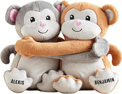 Let's Make Memories Personalized Hugging Plush Monkeys - Monkey Business - Monkey Stuffed Animal - for Couples - for Him - for Her from SKANDA INTERNATIONAL FZ LLE