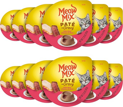 Meow Mix Paté in Gravy Wet Cat Food with Real Chicken & Beef, 2.75 Ounce (Pack of 12) from SKANDA INTERNATIONAL FZ LLE