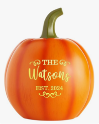 Let's Make Memories Personalized Light Up Pumpkin - Jack-O-Lantern Halloween and Fall Decor - Indoors/Outdoors - Family Name & Est. Year - Large - Orange from SKANDA INTERNATIONAL FZ LLE