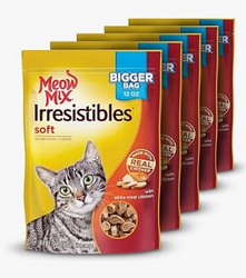 Meow Mix Irresistibles Soft Cat Treats, White Meat Chicken, 12 Ounce (Pack of 5) from SKANDA INTERNATIONAL FZ LLE