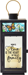 Let's Make Memories Personalized Lantern for Her - for Mom - for Grandma Tabletop Decor - Flameless LED Candle - Built-in Timer - Butterfly Stained Glass - Heart of The Family from SKANDA INTERNATIONAL FZ LLE