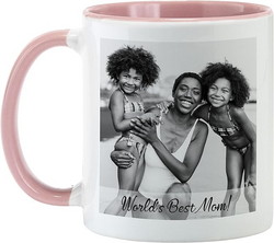 Let's Make Memories Personalized Photo Mug - Custom Coffee Mug - Kids Artwork or Your Photo & Text - For Her - Birthday - For Mom, For Grandma, For Wife, For Daughter - 11oz - Pink Handle from SKANDA INTERNATIONAL FZ LLE