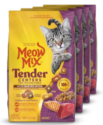 Meow Mix Tender Centers Basted Bites Dry Cat Food, Chicken & Tuna Flavor, 3 Pound (Pack of 4), Crunchy Outside Meaty Inside from SKANDA INTERNATIONAL FZ LLE