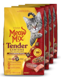 Meow Mix Tender Centers Basted Bites Dry Cat Food, Beef & Salmon Flavors, 3 Pound (Pack of 4), Crunchy Outside Meaty Inside from SKANDA INTERNATIONAL FZ LLE