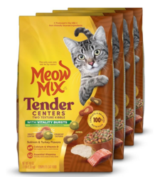 Meow Mix Tender Centers Dry Cat Food, Salmon & Turkey, 3 Pounds (Pack of 4), with Vitality Bursts from SKANDA INTERNATIONAL FZ LLE