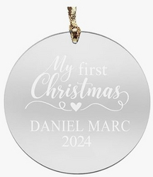 Let's Make Memories Personalized Babys First Christmas Ornament - 2025 Keepsake Ornament - Laser-Engraved Acrylic - Round - My First Christmas Let's Make Memories Personalized Babys First Christmas Ornament - 2025 Keepsake Ornament - Laser-Engraved Acrylic - Round - My First Christmas