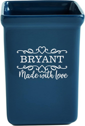 Let's Make Memories Personalized Made With Love Stoneware Utensil Holder - Cookware - For Her - Navy from SKANDA INTERNATIONAL FZ LLE