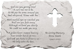 Let's Make Memories Personalized Cross Memorial Stone - Sympathy Condolences - Grave Marker - Durable Indoor/Outdoor Resin Garden Stone - Laser Engraved Verse + Custom Message - Cross Cutout from SKANDA INTERNATIONAL FZ LLE