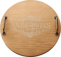 Let's Make Memories Personalized Wood Barrel Tray - Classic Pine - for Entertaining - Weddings - Newlyweds - Kitchenware - Customize with Family Name and Date from SKANDA INTERNATIONAL FZ LLE