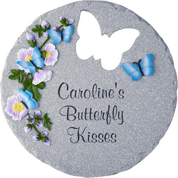 Let's Make Memories Personalized Garden Décor - Custom Garden Stone - Indoor/Outdoor - for Mom or Grandma - for Her - Engraved - Durable Resin - Butterfly Stone from SKANDA INTERNATIONAL FZ LLE