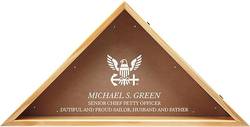 Let's Make Memories Personalized Memorial Flag Display Case - Etched - Freestanding or Wall Mounted - Display U.S. Flag - Pine Wood - for Departed Navy Veterans: U.S. Navy Eagle from SKANDA INTERNATIONAL FZ LLE