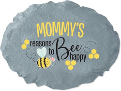 Let's Make Memories Personalized Reasons to Bee Happy Garden Stone - Garden Décor - Customized Garden Stone - Large Garden Stone - 10" Diameter from SKANDA INTERNATIONAL FZ LLE