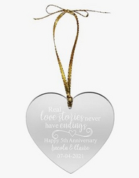 Let's Make Memories Personalized Our Love Story Acrylic Ornament - Christmas Ornament - Heart - Customize Message, Date from SKANDA INTERNATIONAL FZ LLE