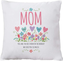 Let's Make Memories Personalized Throw Pillow - Heart Garden - for Her Gift for Mom or Grandma - Customize Names - 15" Square from SKANDA INTERNATIONAL FZ LLE