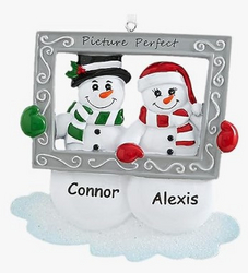 Let’s Make Memories Personalized Christmas Ornament - Snowman Couple - Laser Engraved Shiny Resin - for Couples - 2025 Christmas Ornament from SKANDA INTERNATIONAL FZ LLE