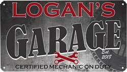 Let's Make Memories - Personalized Wall Art for Him - His Garage Metal Sign - Customize with Name, Message & Year - Durable Metal - 4 Pre-Drilled Holes for Easy Hanging - Indoor/Outdoor Use - 8"x14 from SKANDA INTERNATIONAL FZ LLE