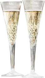 Let's Make Memories Personalized Toasting Flutes - European Fine Crystal - Our Love - Wedding - Newlyweds - Bride & Groom - Champagne Toast - Anniversary Toast - Set of 2
