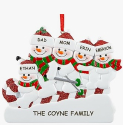 Let's Make Memories Personalized Christmas Ornament - for Family - Snowman Sleigh - 2024 Christmas Ornament - Engraved - Resin - Christmas Décor - Christmas Tree Decor - 5 People from SKANDA INTERNATIONAL FZ LLE