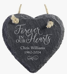 Let’s Make Memories Personalized Christmas Ornament - Memorial Ornament - Engraved Slate Heart - Sympathy - Christmas 2024 Keepsake - Forever in Our Hearts