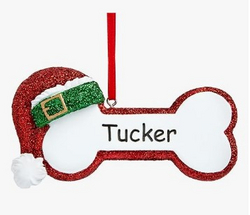 Let’s Make Memories Personalized Christmas Ornament - Resin - Engraved - for Dog Owners - for Dogs - Christmas 2024 Keepsake - Canine - Santa Dog Bone Design
