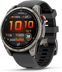 Garmin f?nix® 8 Pro, 47mm, AMOLED Display, Premium Connected Multisport GPS Smartwatch, inReach® Technology, Sapphire, Titanium with Graphite/Black Silicone Band