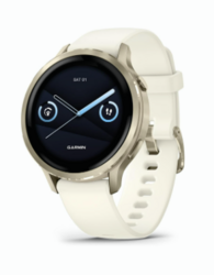 Garmin Venu® 4, 41mm, Advanced Health and Fitness GPS Smartwatch, Bright and Colorful Display, Built-in Flashlight, 10 Days of Battery Life, Lunar Gold with Bone Silicone Band