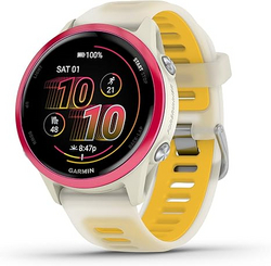 Garmin® Forerunner® 570, 42mm, Advanced GPS Running and Triathlon Smartwatch, AMOLED Display, Training and Recovery Features, Raspberry Aluminum with Translucent Bone/Mango Band from SKANDA INTERNATIONAL FZ LLE
