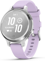Garmin Lily® 2 Active, Small and Stylish Smartwatch, Built-in GPS, Hidden Display, Patterned Lens, Up to 9 Days Battery Life, Silver with Purple Jasmine Silicone Band from SKANDA INTERNATIONAL FZ LLE