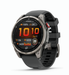 Garmin f?nix® 8 Pro, 47mm, AMOLED Display, Premium Connected Multisport GPS Smartwatch, inReach® Technology, Sapphire, Titanium with Graphite/Black Silicone Band from SKANDA INTERNATIONAL FZ LLE