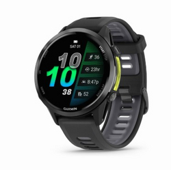 Garmin® Forerunner® 970, Premium GPS Running and Triathlon Smartwatch, AMOLED Display, Built-in LED Flashlight, Carbon Gray DLC Titanium with Black Case and Black/Translucent Whitestone Band from SKANDA INTERNATIONAL FZ LLE