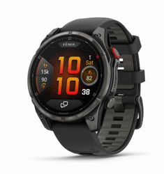 Garmin f?nix® 8 Pro, 47mm, AMOLED Display, Premium Connected Multisport GPS Smartwatch, inReach® Technology, Sapphire, Carbon Gray DLC Titanium with Black/Pebble Gray Silicone Band from SKANDA INTERNATIONAL FZ LLE