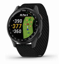 Garmin Approach® S50, Advanced Golf GPS Smartwatch, AMOLED Display, On-Course Features, Wrist-Based Heart Rate, Slate Aluminum Bezel with Black ComfortFit Nylon Band