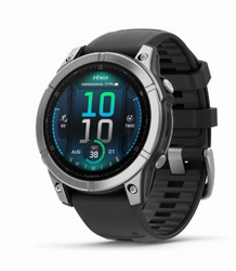 Garmin f?nix® E – 47 mm, AMOLED, Premium Multisport GPS Smartwatch, Long-Lasting Battery Life, Stainless Steel with Black Band