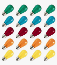 S14 Christmas Replacement Light Bulbs, 20 Pack Glass Edison Vintage Bulbs, 11 Watt, E26 Medium Base, Waterproof Commercial Christmas Bulb for Indoor Outdoor Home Patio Garden Decoration, Multicolor from SKANDA INTERNATIONAL FZ LLE