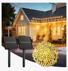 Solar String Lights for Outside, 2-Pack 200LED 78FT Total Solar Lights Outdoor IP65 Waterproof Solar Powered Lights with 8 Lighting Modes for Party Garden Yard Holiday Tree Decoration, Warm White from SKANDA INTERNATIONAL FZ LLE