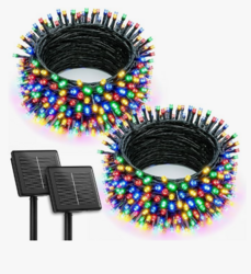 Brightown 2 Pack Solar Christmas String Lights Outdoor, Total 144Ft 400 LED Twinkle Fairy Lights Waterproof with 8 Modes Auto On/Off for Patio Tree Garden Party Home Wedding Decorations (Multicolor) from SKANDA INTERNATIONAL FZ LLE