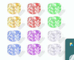 Brightown 12 Pack Multi Color Led Fairy Lights Battery Operated String Lights