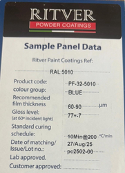 RAL5010 BLUE POWDER COATING